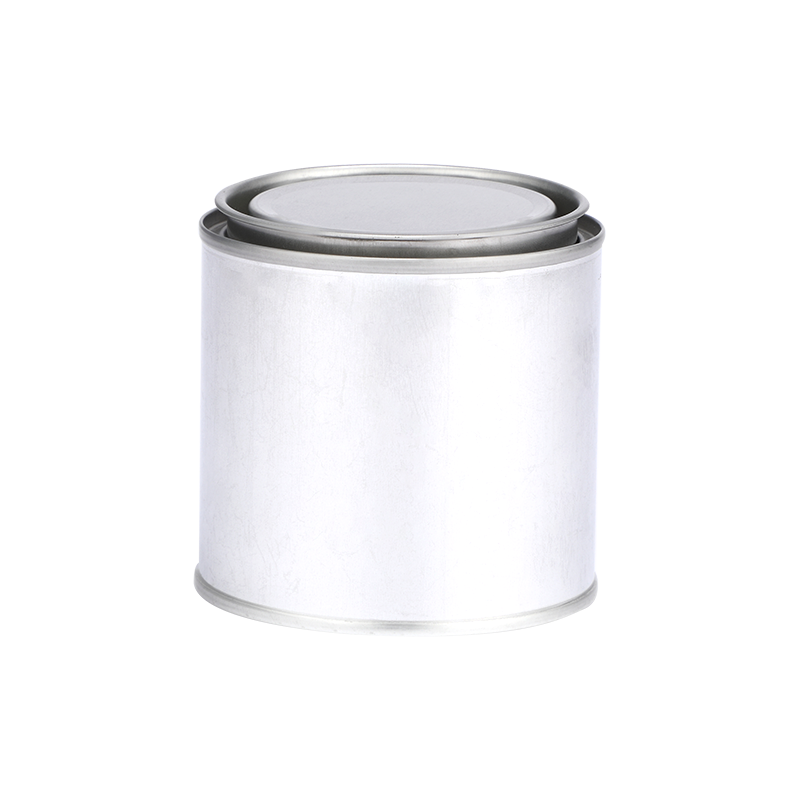 1/2 Pint  Unlined Paint/Candle/Glue Round Silver Tin Can