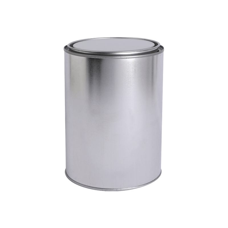 3L Paint/Glue Round Silver Tin Can  With Plastic/Metal Handle