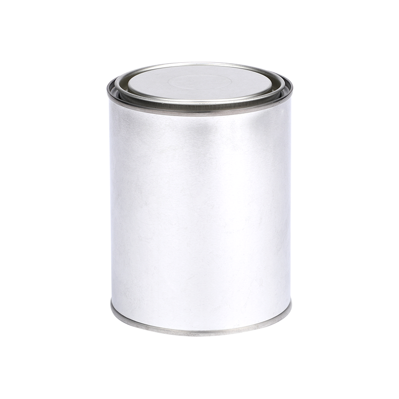 1 Pint  Unlined Paint/Candle/Glue Round Silver Tin Can